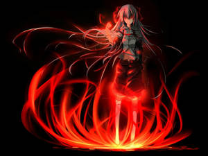 Mokou Red Fire Anime Wallpaper