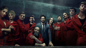 Money Heist Cast Lineup Wallpaper