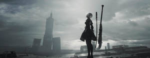 Monitor Background Nier Automata Character Wallpaper