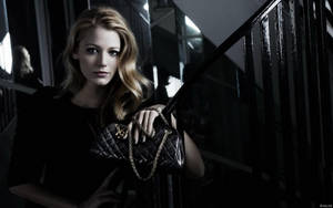 Monochromatic Black Blake Lively Wallpaper