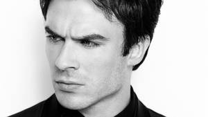 Monochromatic Ian Somerhalder Sophisticated Look Wallpaper