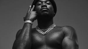 Monochromatic Illustration Rapper Meek Mill Wallpaper