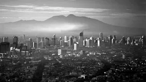 Monochromatic Jakarta City Wallpaper