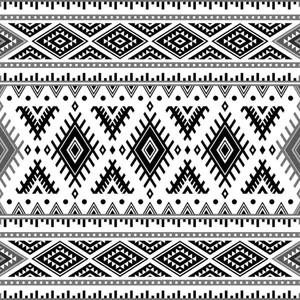 Monochrome Aztec Pattern Design Wallpaper