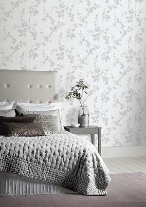 Monochrome Bed And Linens Wallpaper