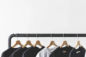Monochrome Black Clothes Rack Wallpaper