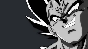 Monochrome Dragon Ball Majin Vegeta Smile Wallpaper