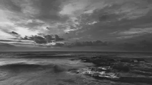 Monochrome_ Ocean_ Sunset_ Serenity.jpg Wallpaper