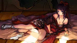 Monogatari Hitagi With Kimono Wallpaper