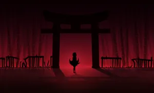 Monogatari Red Silhouette Wallpaper