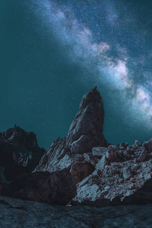 Monolith And Milky Way Space Iphone Wallpaper