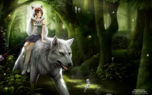 Mononoke Soars Through The Forest Of Moro. Wallpaper