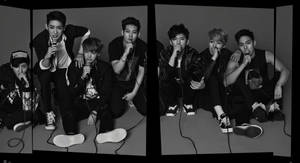 Monsta X Black White Wallpaper