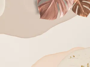 Monstera Leaves In Beige Background Wallpaper