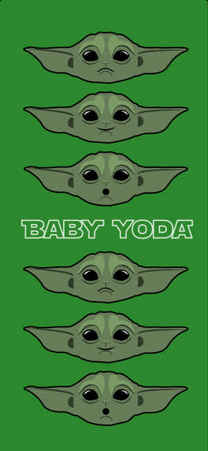 Mood Faces Baby Yoda Cartoon Wallpaper