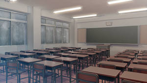 Moody Anime Classroom Wallpaper