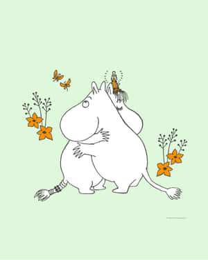 Moomin Desktop Two Hugging Moomin Wallpaper