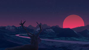 Moon Aesthetic Deer Wallpaper