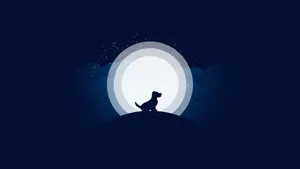 Moon And Dog Art Wallpaper