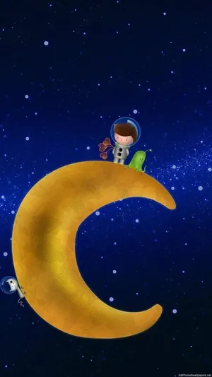 Moon And Stars Space Phone Wallpaper