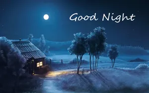 Moonlit Night Countryside Good Night Wallpaper