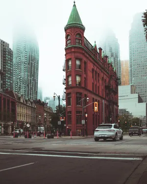 Morning City Street Lights Wallpaper