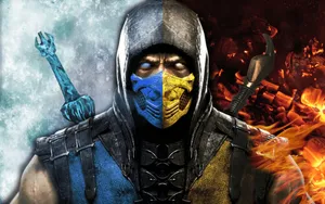 Mortal Kombat Scorpion Vs Sub Zero Close Up Wallpaper