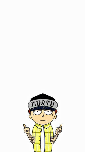 Morty Smith Gangster Cartoon Wallpaper