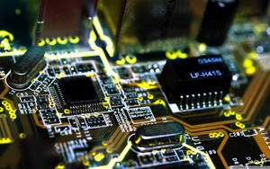 Motherboard Yellow Circuit Board Wallpaper