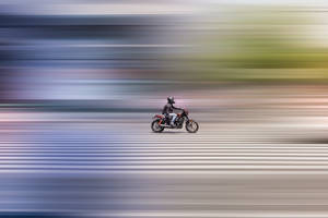 Motorcyclist Motorcycle Creative Illustration Wallpaper