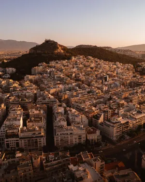 Mount Lycabettus Mobile Sunset Aerial Wallpaper