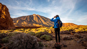 Mount Teide Volcano Journey Of A Girl Wallpaper