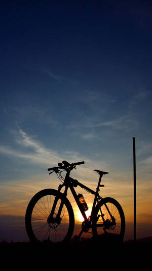 Mountain Bicycle Iphone Silhouette Sunset View Wallpaper