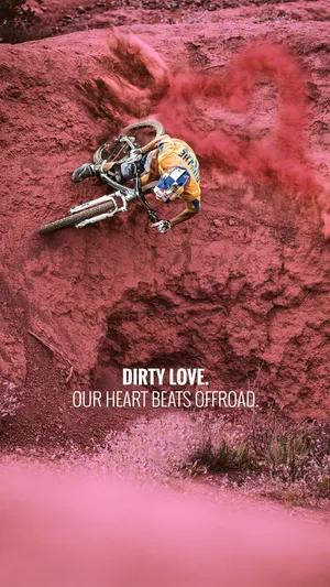 Mountain Bike Iphone Rider In Pink Hills Wallpaper