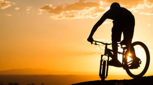 Mountain Biking Silhouette Photograph Wallpaper