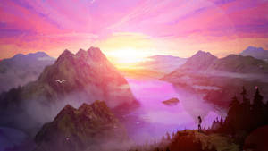 Mountain Pink Sunrise 4k Pc Wallpaper