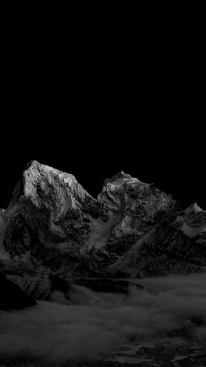 Mountain Range Pure Black Hd Phone Screen Wallpaper