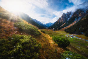 Mountain Ranges In Kyrgyzstan Wallpaper