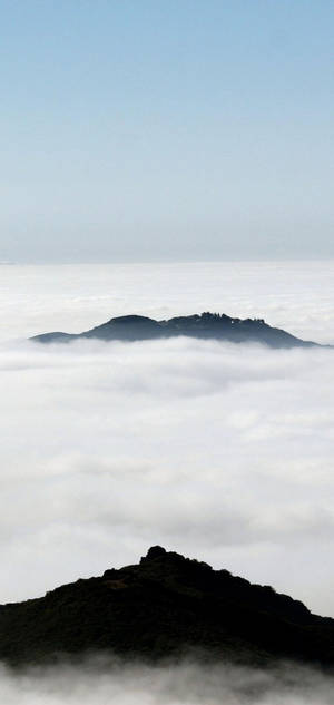 Mountain With White Clouds Iphone Wallpaper