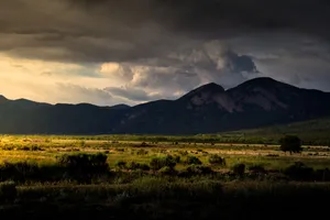 Mountains Above Taos Pueblo Wallpaper