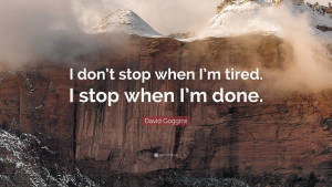 Mountainside Inspirational David Goggins Quote Wallpaper