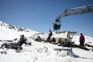 Movie Set Snowy Plane Crash Scene Wallpaper