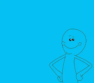 Mr Meeseeks In Blue Drawing Wallpaper