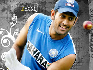 Ms Dhoni In Blue Sahara Shirt Wallpaper