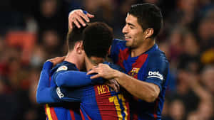 Msn Trio Suarez Hugging Wallpaper