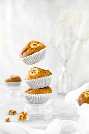 Muffin In White Background Wallpaper