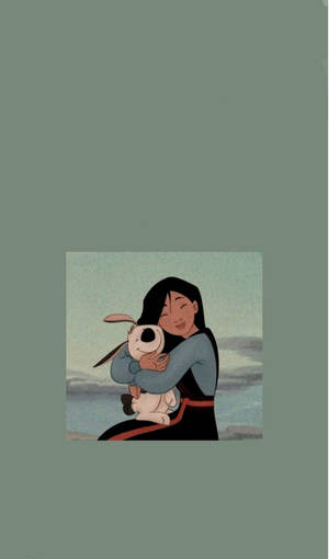 Mulan Green Aesthetic Cartoon Disney Wallpaper