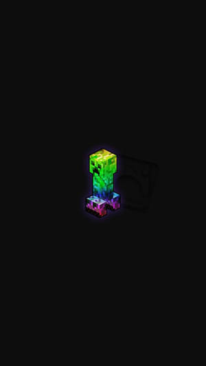 Multi-colored Creeper Minecraft Iphone Wallpaper