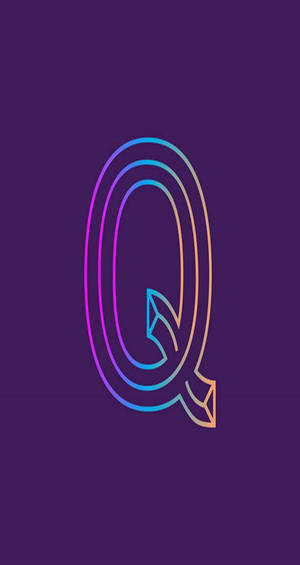 Multicolor Letter Q In Violet Wallpaper