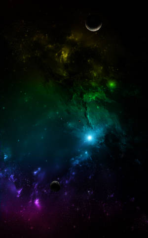 Multicolored Universe Cell Phone Art Wallpaper